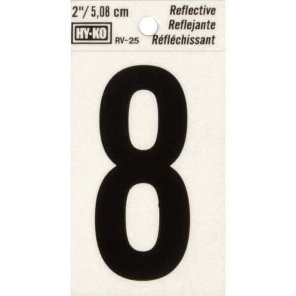 Hy-Ko Vinyl 2 In. Reflective Adhesive Number Eight RV-25/8 - main